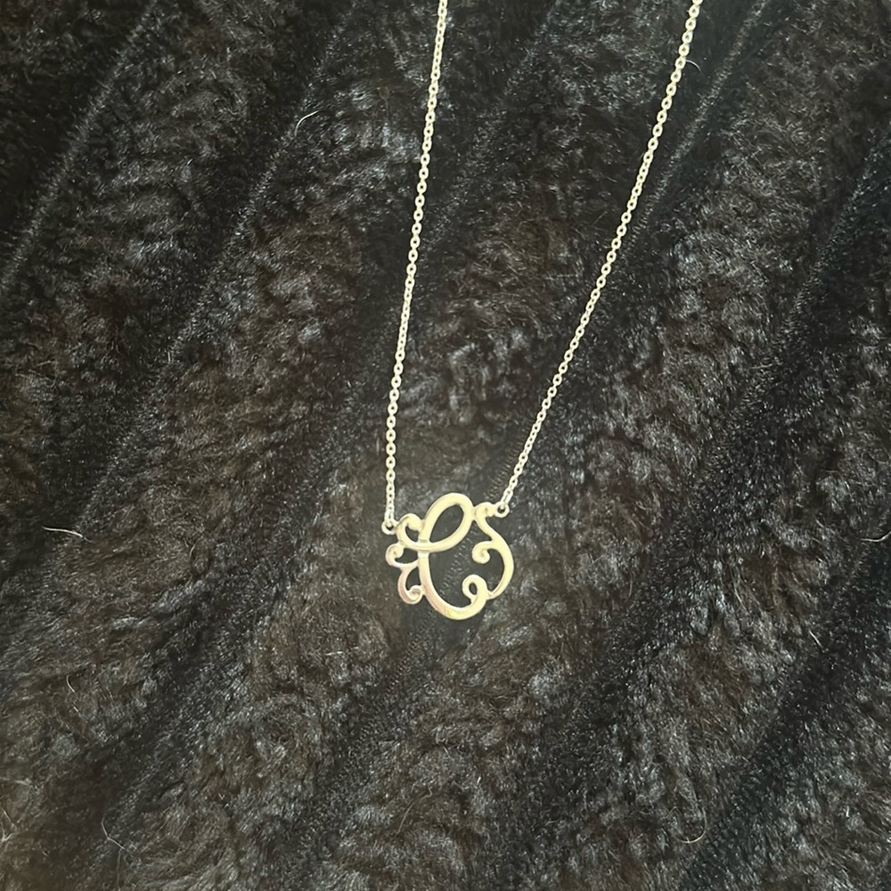 “C” Initial Sterling Silver Necklace